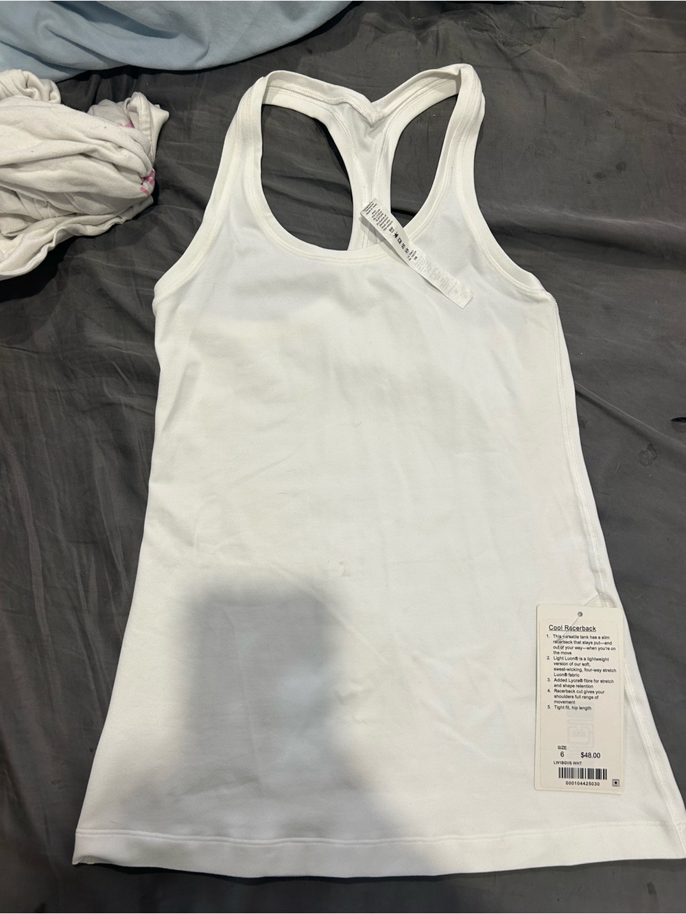 Lululemon cool racerback white brand new size 6